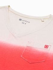 OMBRE Ombre Pánské tričko bez potisku S1380 - červená - XXL