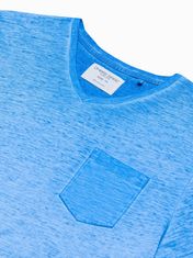 OMBRE Ombre Pánské tričko bez potisku S1388 - nebesky modrá - L