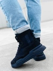 OMBRE Pánské sneakers boty T348 - námořnická modrá - 43
