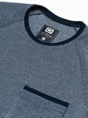 OMBRE Ombre Pánské tričko bez potisku S1460 - námořnická modrá - L