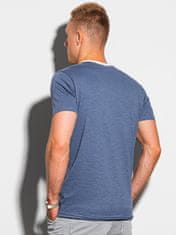 OMBRE Ombre Pánské tričko bez potisku S1385 - tmavě nebesky modrá - XXL