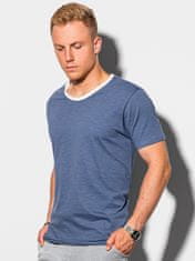 OMBRE Ombre Pánské tričko bez potisku S1385 - tmavě nebesky modrá - XL