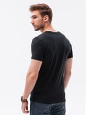 OMBRE Pánské tričko bez potisku S1183 - černá - L