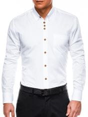 OMBRE Ombre Pánská elegantní košile s dlouhým rukávem K302 - bílá - XXL