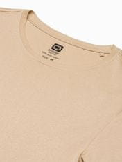 OMBRE Ombre Pánské tričko s potiskem S1387 - béžová - XL