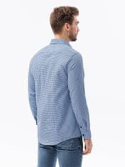 OMBRE Ombre Pánská košile s dlouhým rukávem K619 - světle nebesky modrá - XL