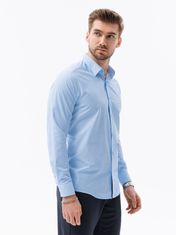 OMBRE Ombre Pánská košile s dlouhým rukávem K607 - světle nebesky modrá - XL