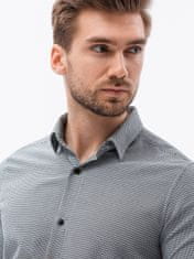 OMBRE Ombre Pánská košile s dlouhým rukávem K623 - černá - L