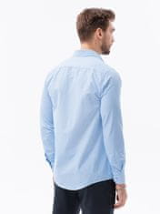 OMBRE Ombre Pánská košile s dlouhým rukávem K607 - světle nebesky modrá - M