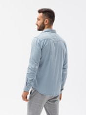 OMBRE Ombre Pánská košile s dlouhým rukávem K567 - světle nebesky modrá - S