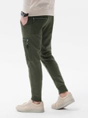 OMBRE Pánské tepláky P917 - khaki - S