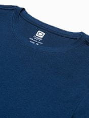 OMBRE Ombre Pánské tričko s potiskem S1387 - námořnická modrá - XL