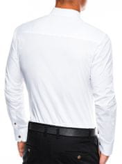 OMBRE Ombre Pánská elegantní košile s dlouhým rukávem K302 - bílá - XXL
