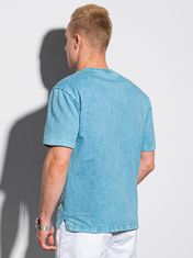 OMBRE Ombre Pánské tričko bez potisku S1379 - nebesky modrá - L