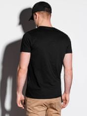 OMBRE Pánské tričko s potiskem S1225 - černá - S
