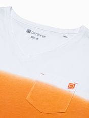 OMBRE Ombre Pánské tričko bez potisku S1380 - oranžová - S