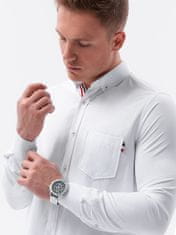 OMBRE Pánská košile s dlouhým rukávem K490 - bílá - XXL