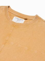 OMBRE Ombre Pánské tričko bez potisku S1379 - hořčicová - L