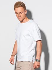 OMBRE Ombre Pánské tričko bez potisku S1386 - bílá - XL
