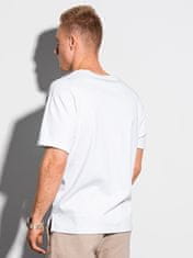 OMBRE Ombre Pánské tričko bez potisku S1386 - bílá - XL