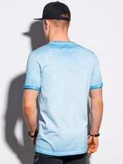 OMBRE Ombre Pánské tričko bez potisku S1388 - světle nebesky modrá - XL