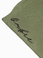 OMBRE Ombre Pánské tričko s potiskem S1387 - olivová - S