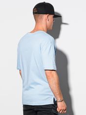 OMBRE Ombre Pánské tričko bez potisku S1386 - světle nebesky modrá - L