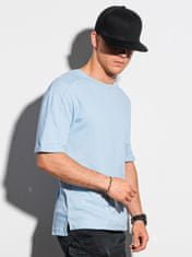 OMBRE Ombre Pánské tričko bez potisku S1386 - světle nebesky modrá - L