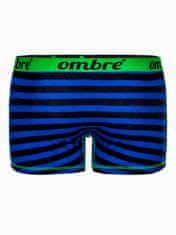 OMBRE Pánské boxerky U37 - nebesky modrá/oranžová, balení dvou kusů - XL