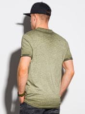 OMBRE Ombre Pánské tričko bez potisku S1388 - olivová - M