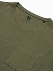 OMBRE Ombre Pánské tričko bez potisku S1386 - olivová - M