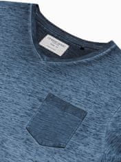 OMBRE Ombre Pánské tričko bez potisku S1388 - námořnická modrá - M