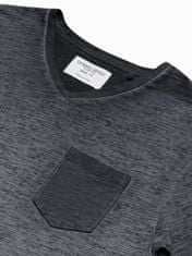 OMBRE Ombre Pánské tričko bez potisku S1388 - černá - M