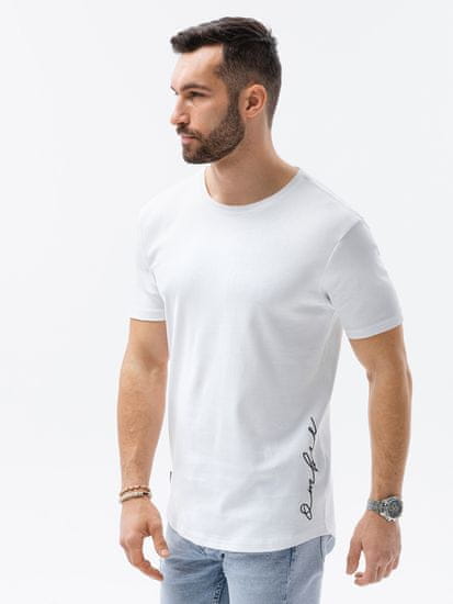 OMBRE Ombre Pánské tričko s potiskem S1387 - bílá - M