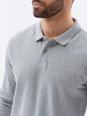 OMBRE Ombre Pánská tričko s dlouhým rukávem bez potisku L132 - žíhaná šedá - M