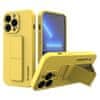Flexibilní silikonové pouzdro se stojánkem na iPhone 13 6.1" yellow