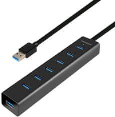 AXAGON 7x USB3.0 ALU CHARGING hub vč. AC adapteru