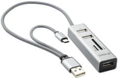 Yenkee YHC 103SR USB-C OTG HUB+čtečka