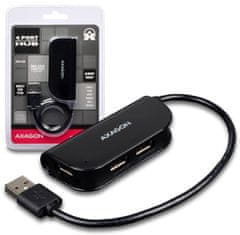 AXAGON externí 4x USB2.0 READY BLACK hub