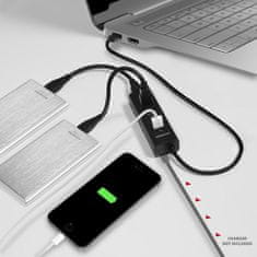 AXAGON 4x USB3.0 CHARGING hub, microUSB nap.