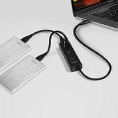 AXAGON HUE-S2C Type-C 4x USB3.0 CHARGING hub, microUSB nap. konektor