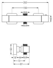 Mexen Cube termostatická sprchová baterie 3/4" + 1/2", bílá (77250-20)