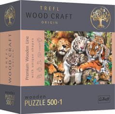 Trefl TREFL Wood Craft Origin puzzle Divoké kočky v džungli 501 dílků