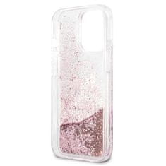 Karl Lagerfeld KLHCP13XPABGNU hard silikonové pouzdro iPhone 13 Pro MAX 6.7" pink PEEK A BOO Liquid Glitter