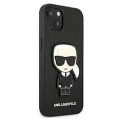 Karl Lagerfeld KLHCP13SOKPK hard silikonové pouzdro iPhone 13 Mini 5.4" black Saffiano Ikonik Karl`s Patch