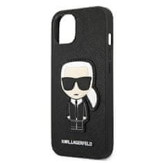 Karl Lagerfeld KLHCP13SOKPK hard silikonové pouzdro iPhone 13 Mini 5.4" black Saffiano Ikonik Karl`s Patch