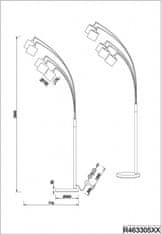 TWM stojací lampa Tommy 200 cm 5x E14 ocel 28W matná černá