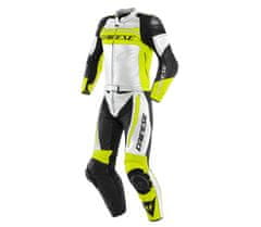 Dainese kombinéza MISTEL 2PCS LEATHER SUIT WHITE/FLUO-YELLOW/BLACK - vel. 58