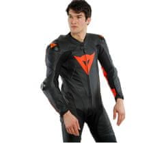 Dainese Kombinéza na moto LAGUNA SECA 5 1PC LEATHER SUIT BLACK/FLUO-RED vel. 56