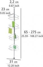 TWM rohová police Dolcedo 31 x 65-275 cm chromovaná nerez